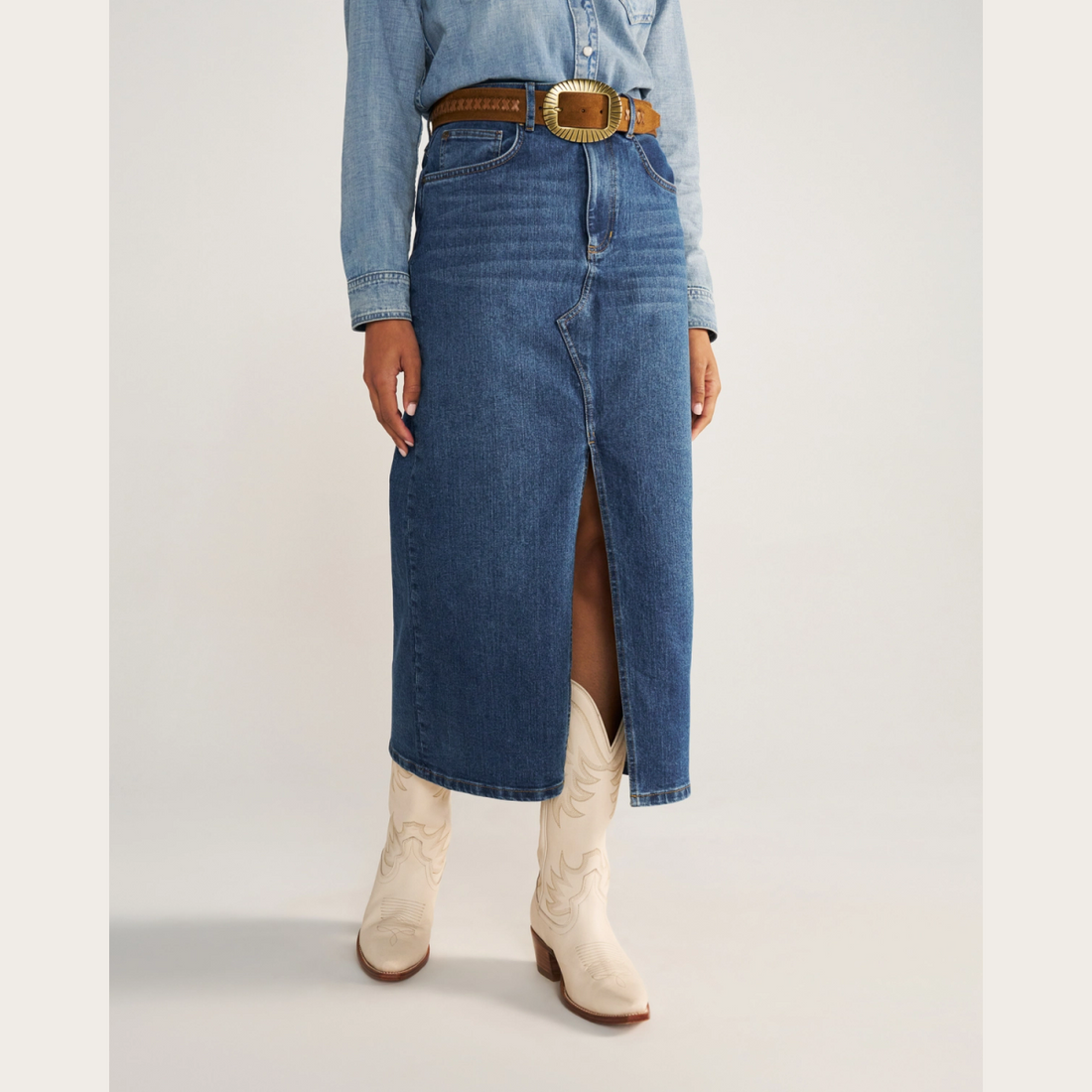 Women's Midi Denim Skirt