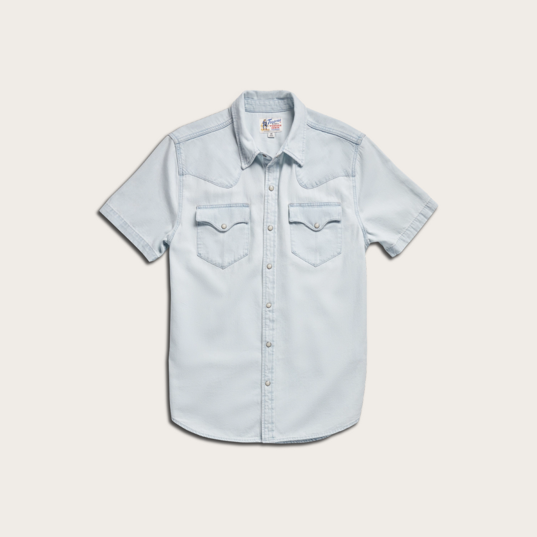 Men's Denim Short Sleeve Pearl Snap