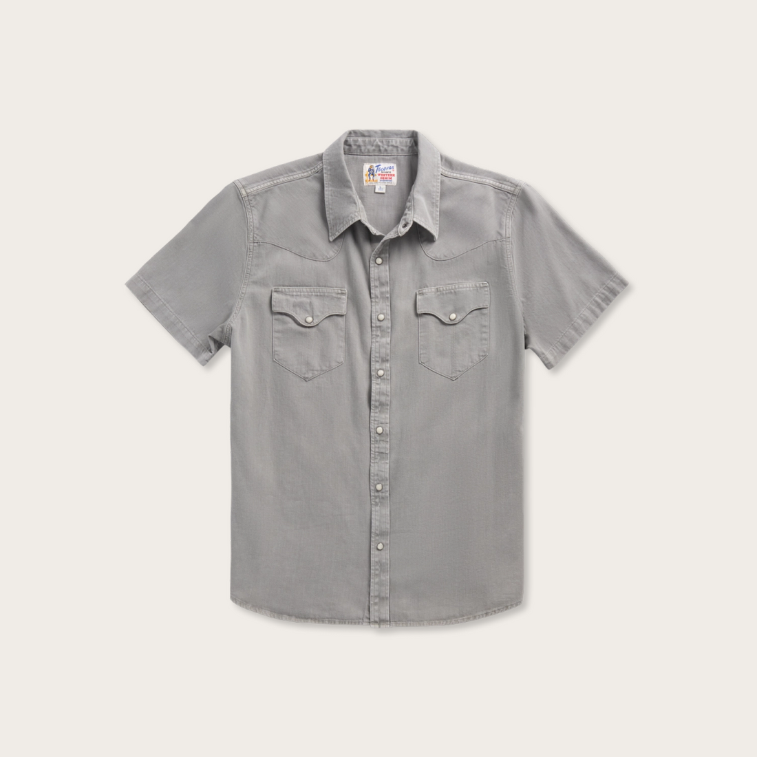 Men's Denim Short Sleeve Pearl Snap