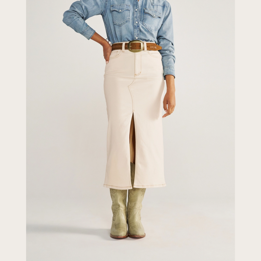 Women's Midi Denim Skirt