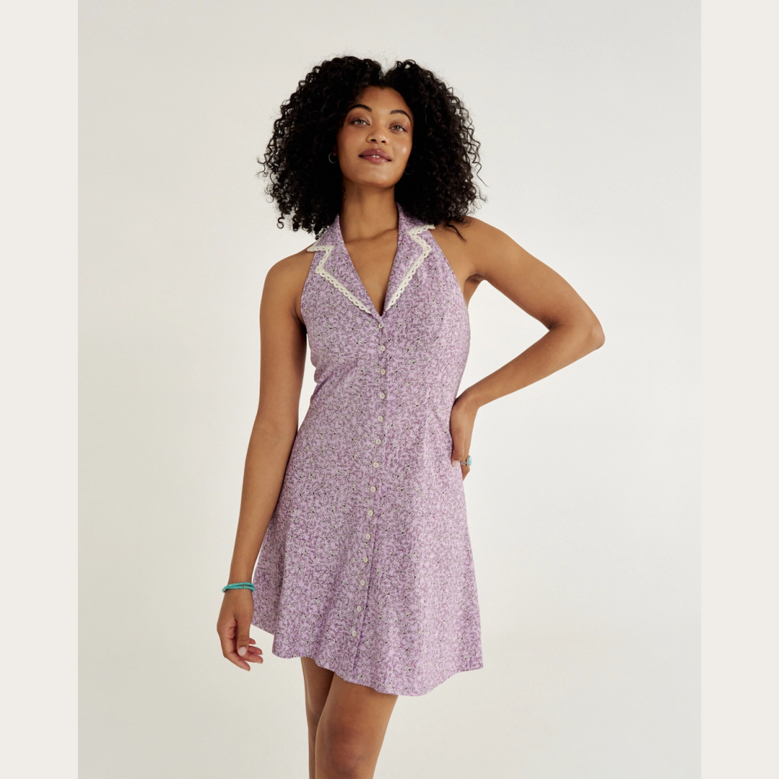 Women's Sleeveless Collared Mini Dress