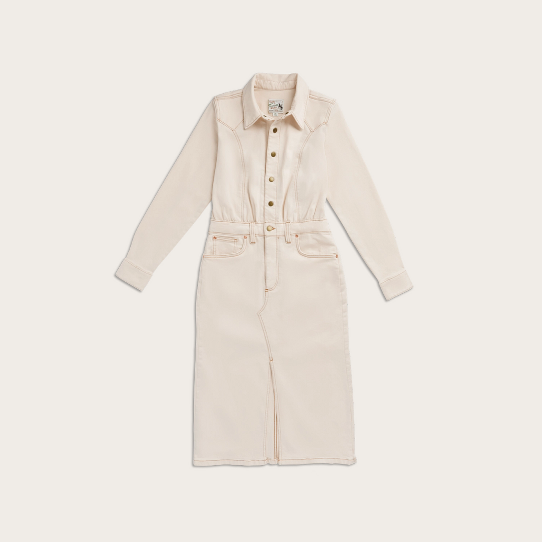 Women's L/S Natural Denim Midi Dress