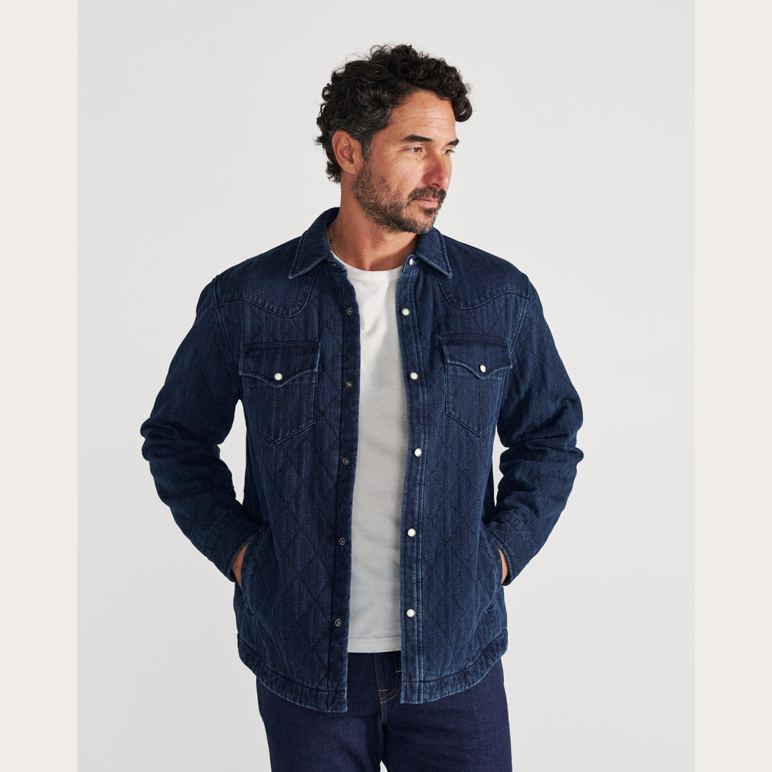 Men's Quilted Herringbone Shacket